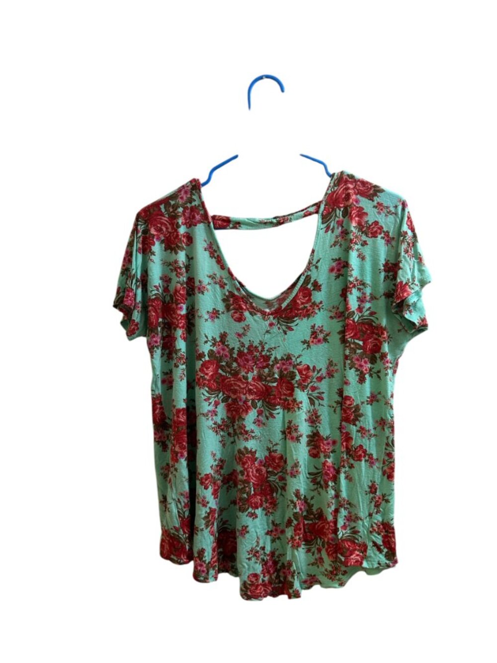 Deb Mint Floral High-Low Swing Top Size 1X - Picture 6 of 9